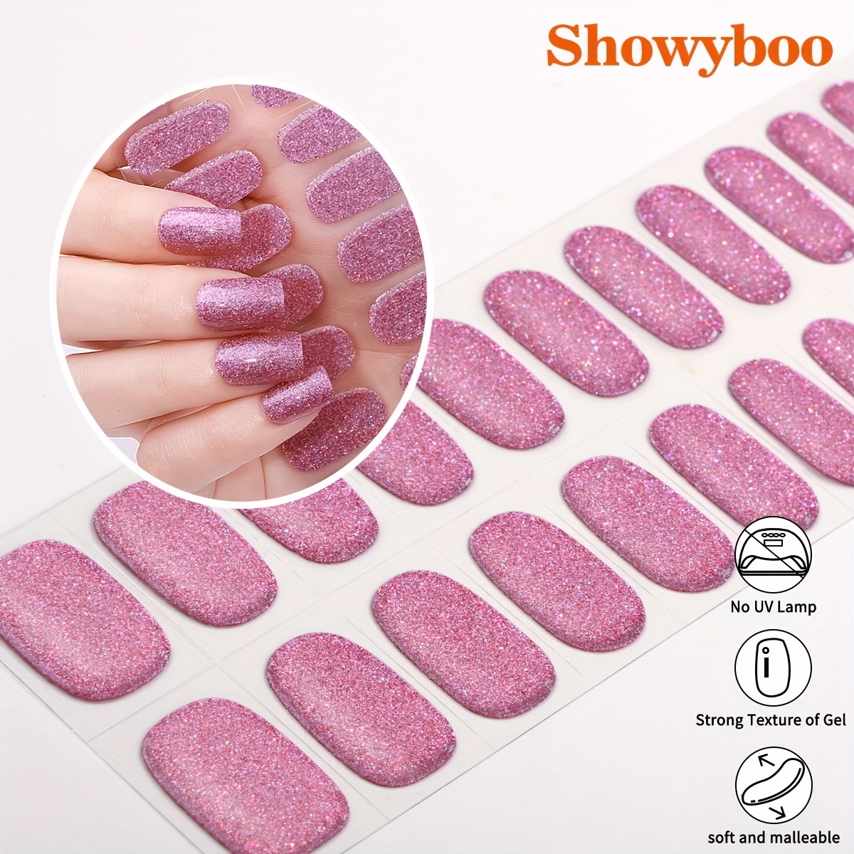 

Gel Nail Wraps, Cure Free Gel Nail Strips-works With Any Nail Lamps, Salon-quality, Long Lasting, Easy To Apply & Remove