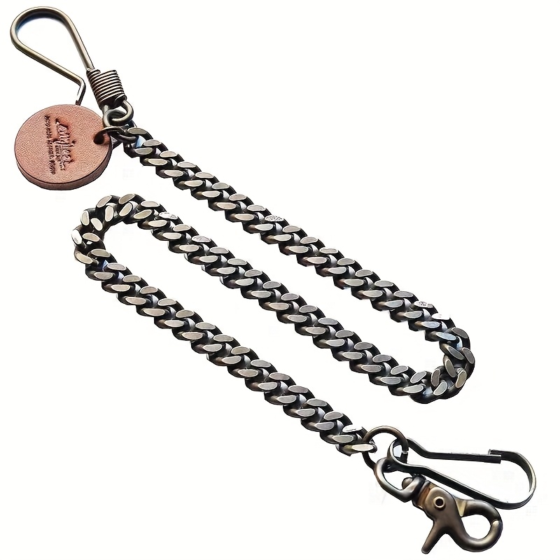 TEMU An -style Distressed Golden Metal Chain Belt With A Texture, Trendy And Fade-resistant Trouser Chain S59