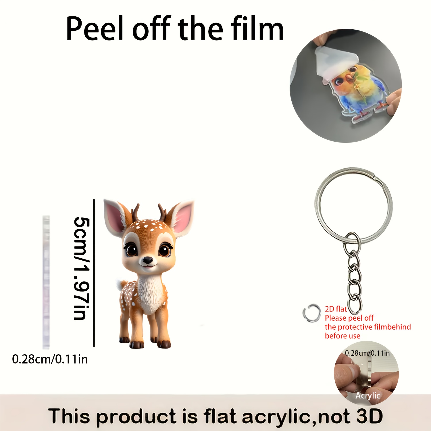 2d Flat, 2d Flat Deer Keychain, The For Money In Year. Bohemian Style. Perfect Gift For Couples, , —decorative Art, Ornament, Pendant. Suitable For Any Occasion Or Holiday, 2d Flat