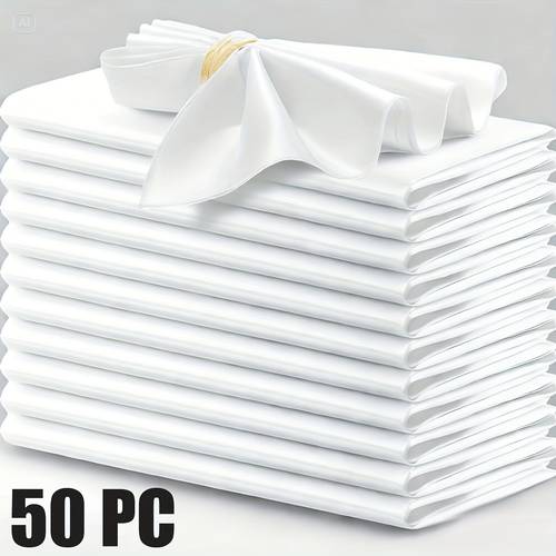 36pcs 50pcs white napkins 12x12 inch stitched edge cloth for weddings parties daily dining reusable machine washable