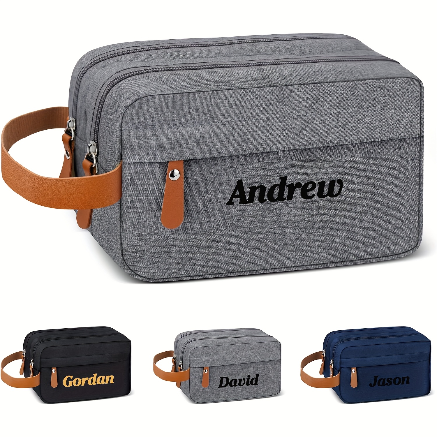 

Custom Name Men's Toiletry Bag - Large Capacity, Waterproof, Business Trips & Commuting - Ideal Christmas Or Birthday Gift