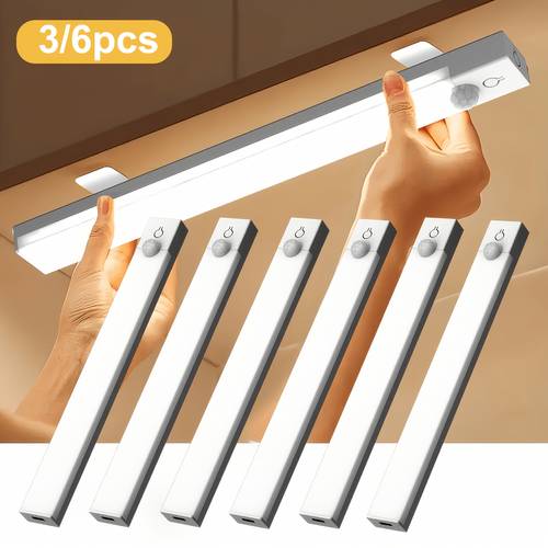 immagine dell'articolo 3/6 pz luci a led con di - luci per armadietto dimmerabili, ricaricabili via usb, 3 modalità di (3000k/4500k/6000k), luci notturne, per camera da letto, , cucina, sala di , luci da per