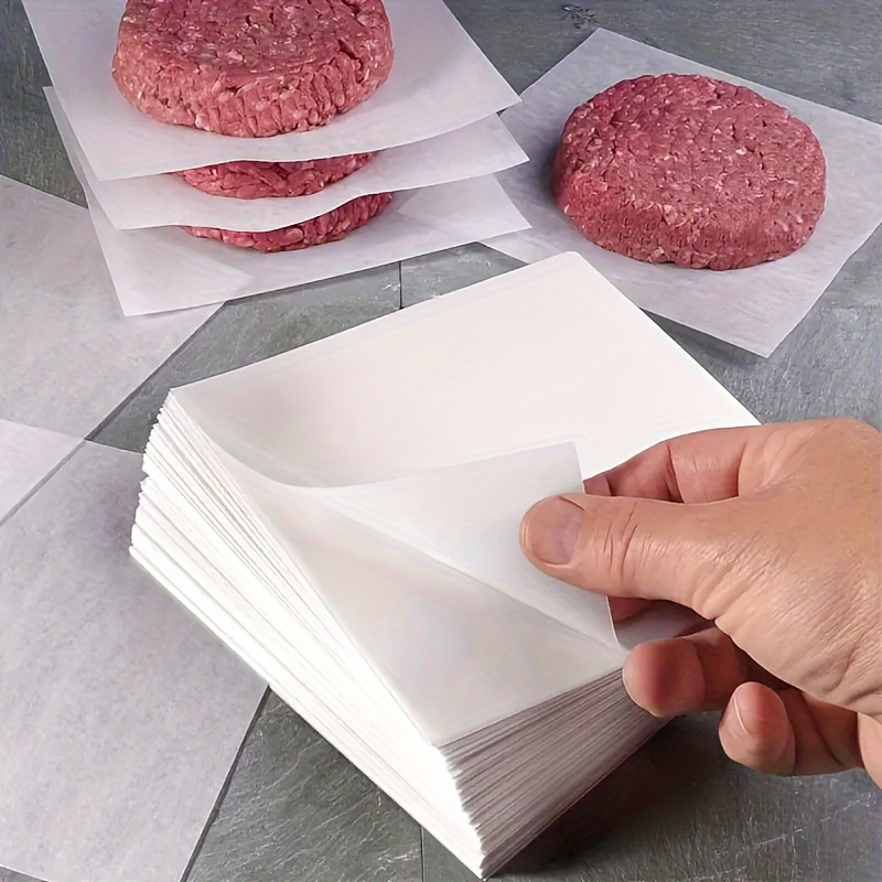 

100-pack Butcher Paper Squares For Burger Patty Separating, Non-stick, Waterproof & Oilproof, Premium Food-grade Pulp, Ideal For Baking, Bbq, Cake, Freezing & Candy Wrapping - Versatile Holiday Use