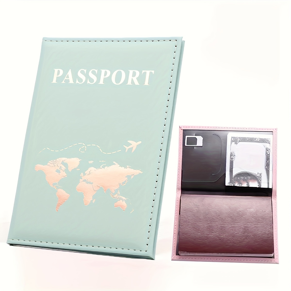 

Élégant Étui À Passeport Pour Femme Avec Motif Doré, Idéal Pour Voyager Léger