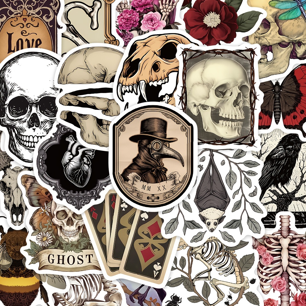 50pcs Gothic Stickers Laptop Handbook Cell Phone Case Decorative Stickers