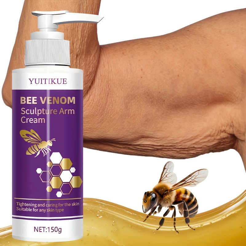 YUITIKUE Bee Venom Sculpting Cream - Firming & Moisturizing Body Cream with Natural Bee Venom, for Arms, Thighs, Buttocks, Abdomen - Suitable for All Light Beige Types (Sensitive, Dry, Oily, Combination) - Tightening & Care, Light Beige Firming Cream, Sleek Bottle Design, Natural Ingredient Icon, Hypoallergenic Formula, Collagen Enriched, Skincare Routine, Modern Skincare, Gentle Skincare, Skincare Essential, Skincare Enthusiasts