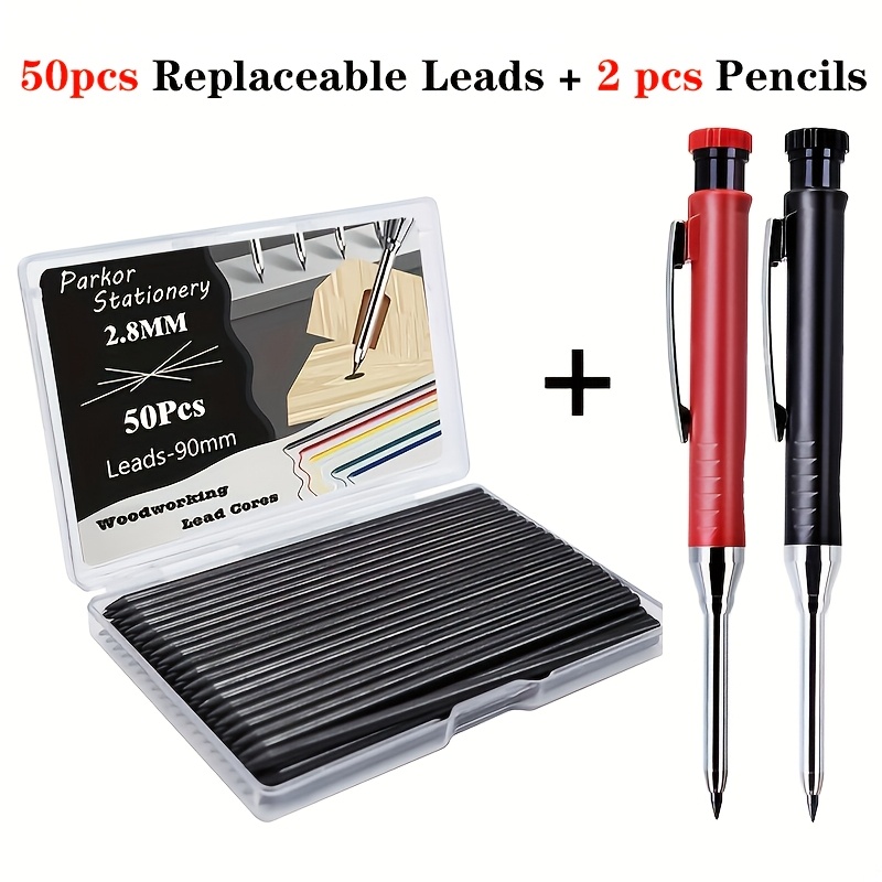 TEMU 2.8mm Carpenters Pencils, Special Replacement Core, A Large Capacity Of Leads, Suitable For Ceramic Tile Marking Pens And Retractable Automatic