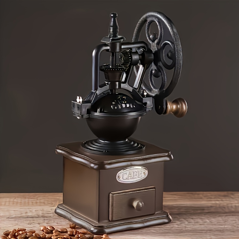 TEMU Vintage Grinder With Hand Crank - Portable Adjustable Coarseness/ Settings, Mini Wood Suitable For Home, Camping, Travel, Bakeries & Gifts -