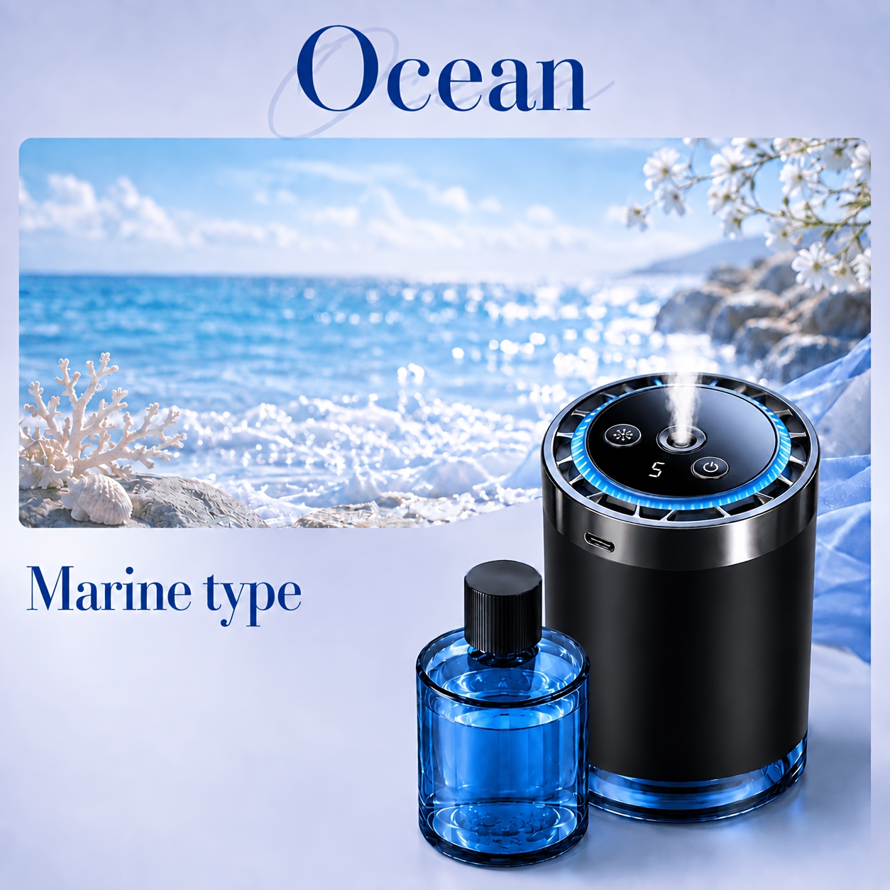 TEMU Car And Home Dual-use Diffuser, Small And Portable, Operates , With 5 Popular Scents From: Ocean, , , -la, And Lavender, Suitable For Spaces To