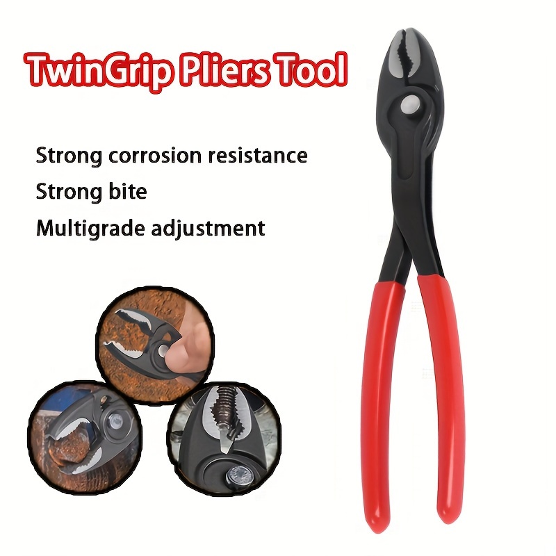 

8-inch Twingrip Pliers With Comfort Grip - Durable Steel, Ideal For Home Repairs, Nuts, Bolts, Pipes & Fittings