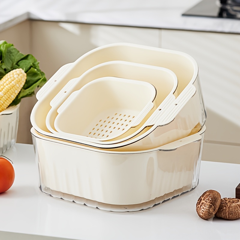 3pcs fruit and vegetable drain basket set suitable for storing and washing fruits and vegetables Product details 1