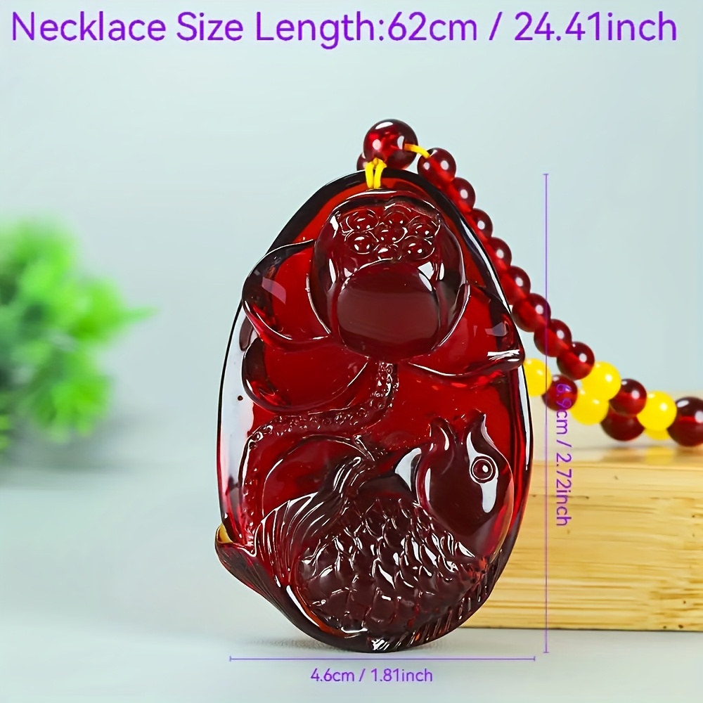 Unisex Elegant Ethnic Lotus Fish Pendant Sweater Chain Necklace