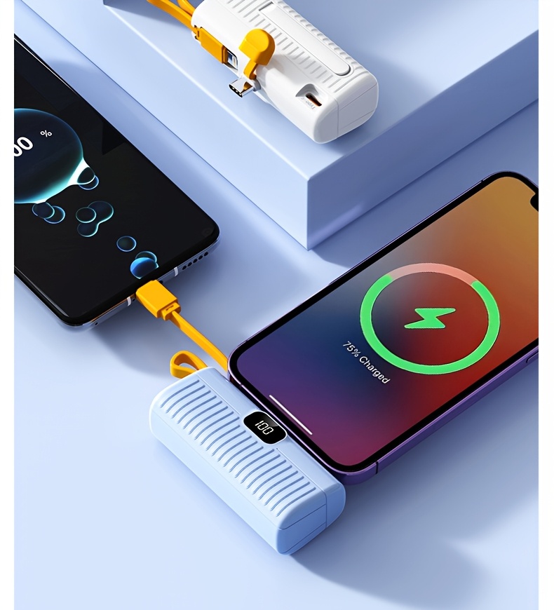 BYGP Mini Chargeur Portable 5000mAh, Batterie Externe Ultra-Compacte de Voyage pour Téléphone Portable, Compatible avec iPhone 15/14/13/12 Pro Max/iPad Pro/pour for Samsung Android etc., Banque d'Alimentation de Poche d'Urgence, Batterie de Secours Mobile USB, Cadeau