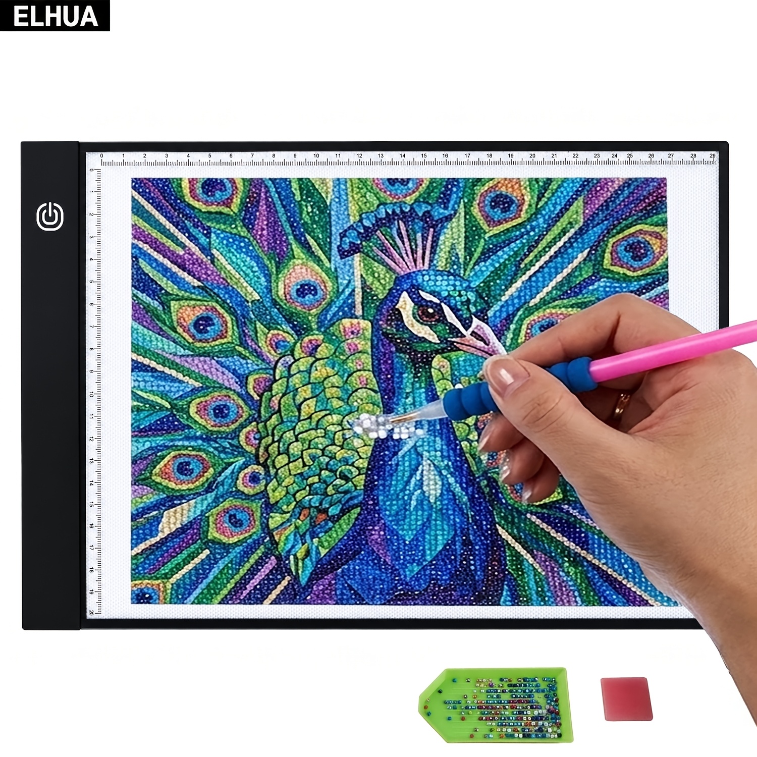 TEMU Tablette lumineuse à traçage LED ELHUA, de copie à lumière LED USB réglable pour transfert de tatouage, dessin, , animation, gaufrage, additions
