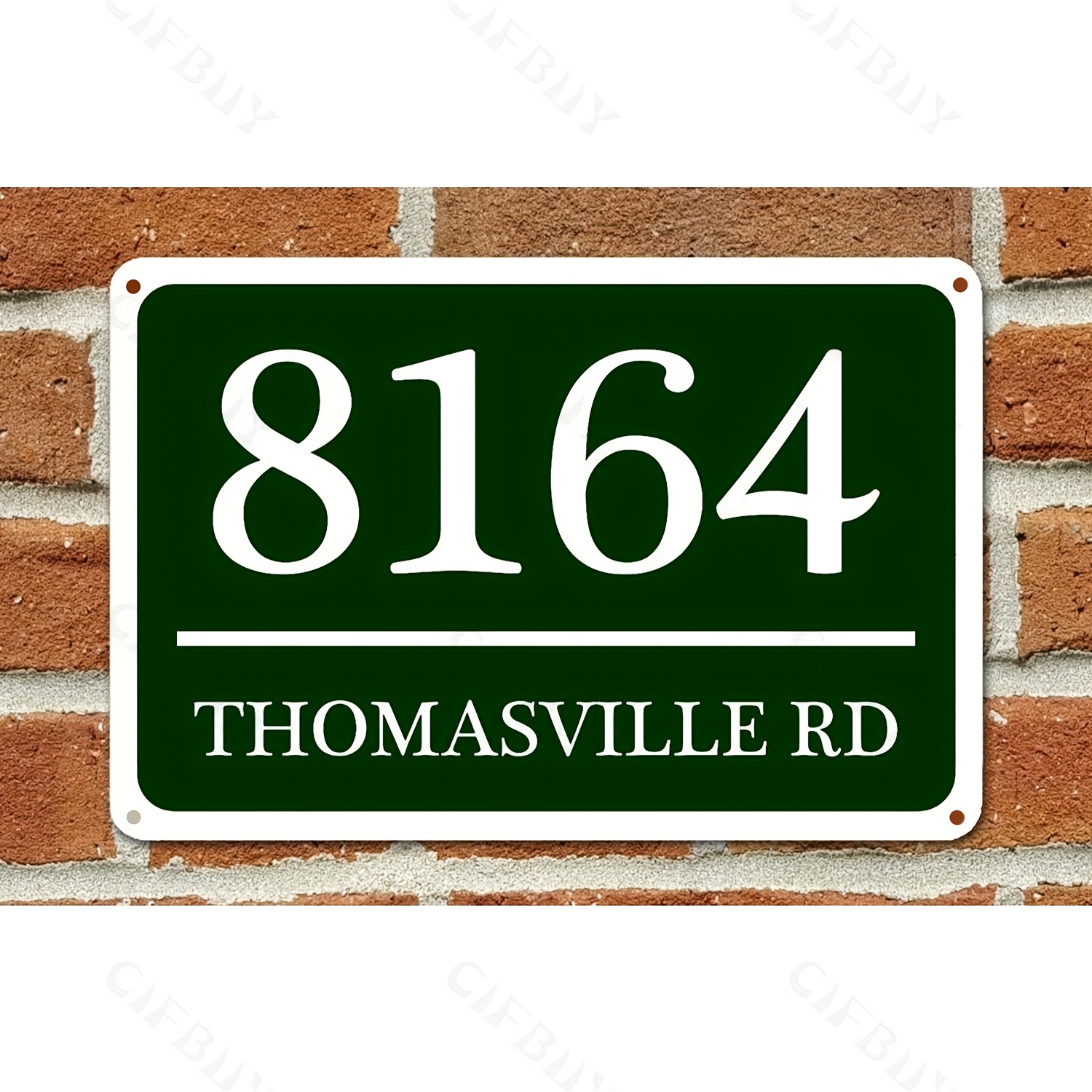 

1pc Cifbuy Custom Metal Home Address Sign - 12" X 8" Aluminum House Number Plaque, Wall Mount, No Electricity Needed, Uv , Rust-proof, With White Background Or Burgundy/black Background