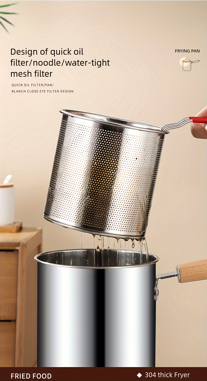 versatile stainless steel deep fryer oil saving multi functional cooking pot for   skewers induction compatible details 8