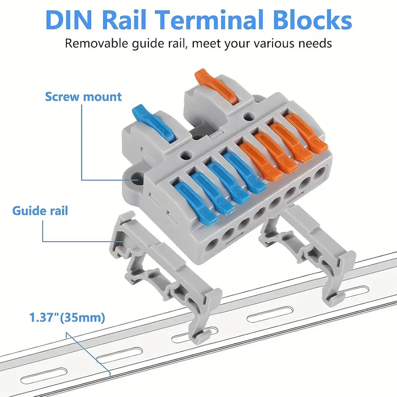 6 piezas de terminales de conexión rápida con fijación en pista y cables codificados por color, contactos de cobre e pvc para aplicaciones eléctricas industriales (428g/4210g), conexiones , terminales trackfixing, construcción , conectores eléctricos, instalación , duraderos, para electricistas y al bricolaje detalles 4