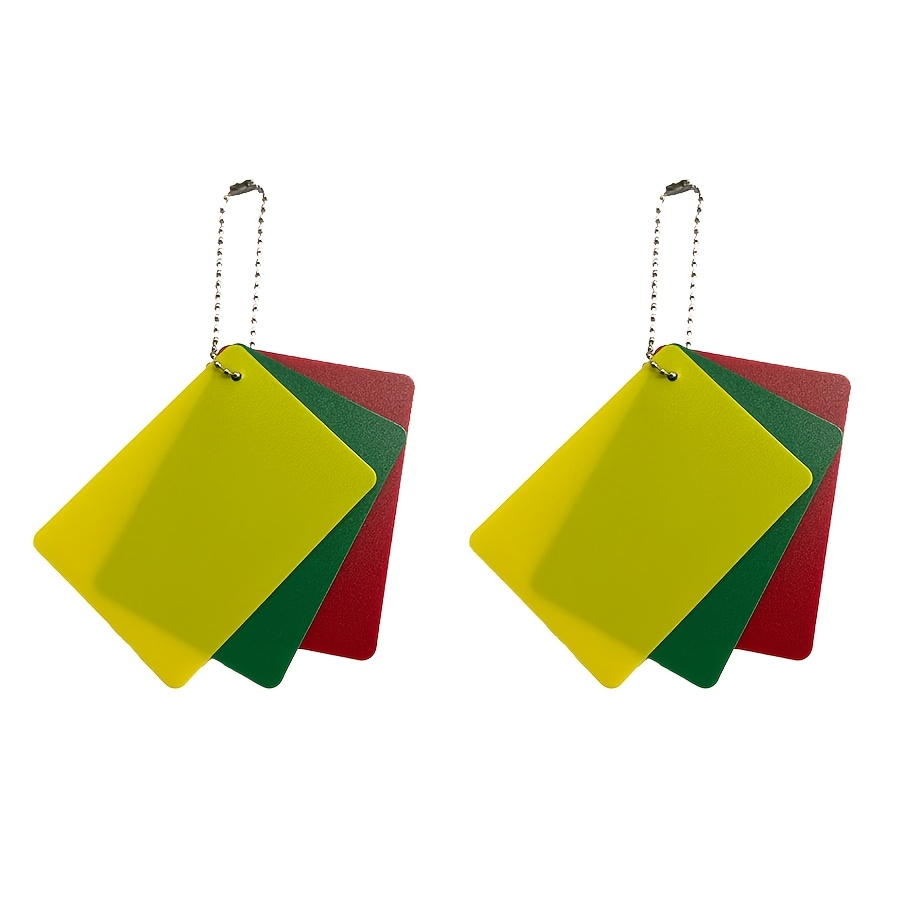 TEMU 2 Sets Of Football Referee Cards: Red, Yellow, And Green Cards, Referee Warning Cards, Green, Red, And Yellow Cards, Sports Game Referee Tools