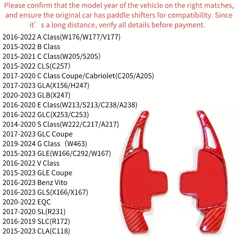 Image of For Steering Wheel Paddle Shift Modification For /s/glc///cls// Class W 166 167 176 177 205 213 238 222 463 C 257 R 172 Extension Accessories