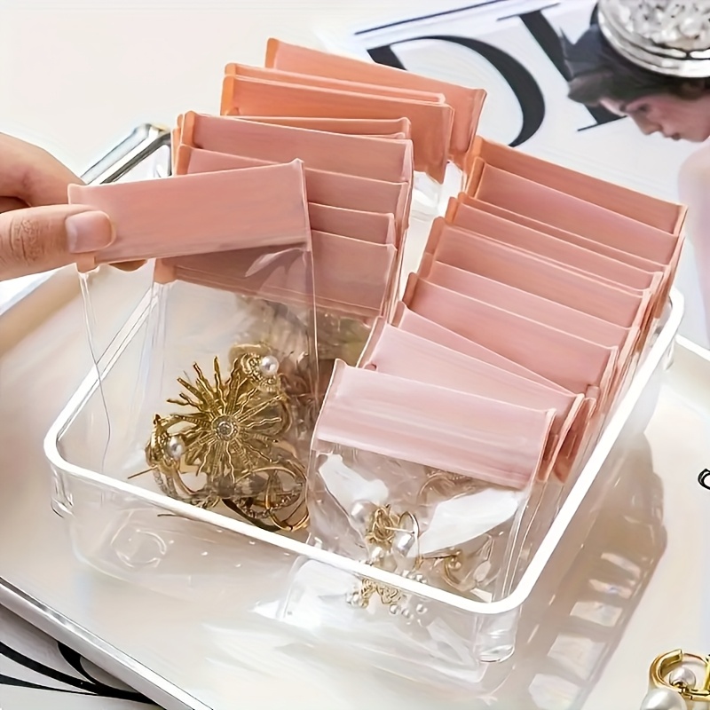 15pcs eva anti oxidation jewelry travel bag portable sealed zipper storage bag for earrings rings necklaces bracelets durable   handbag organizer 0