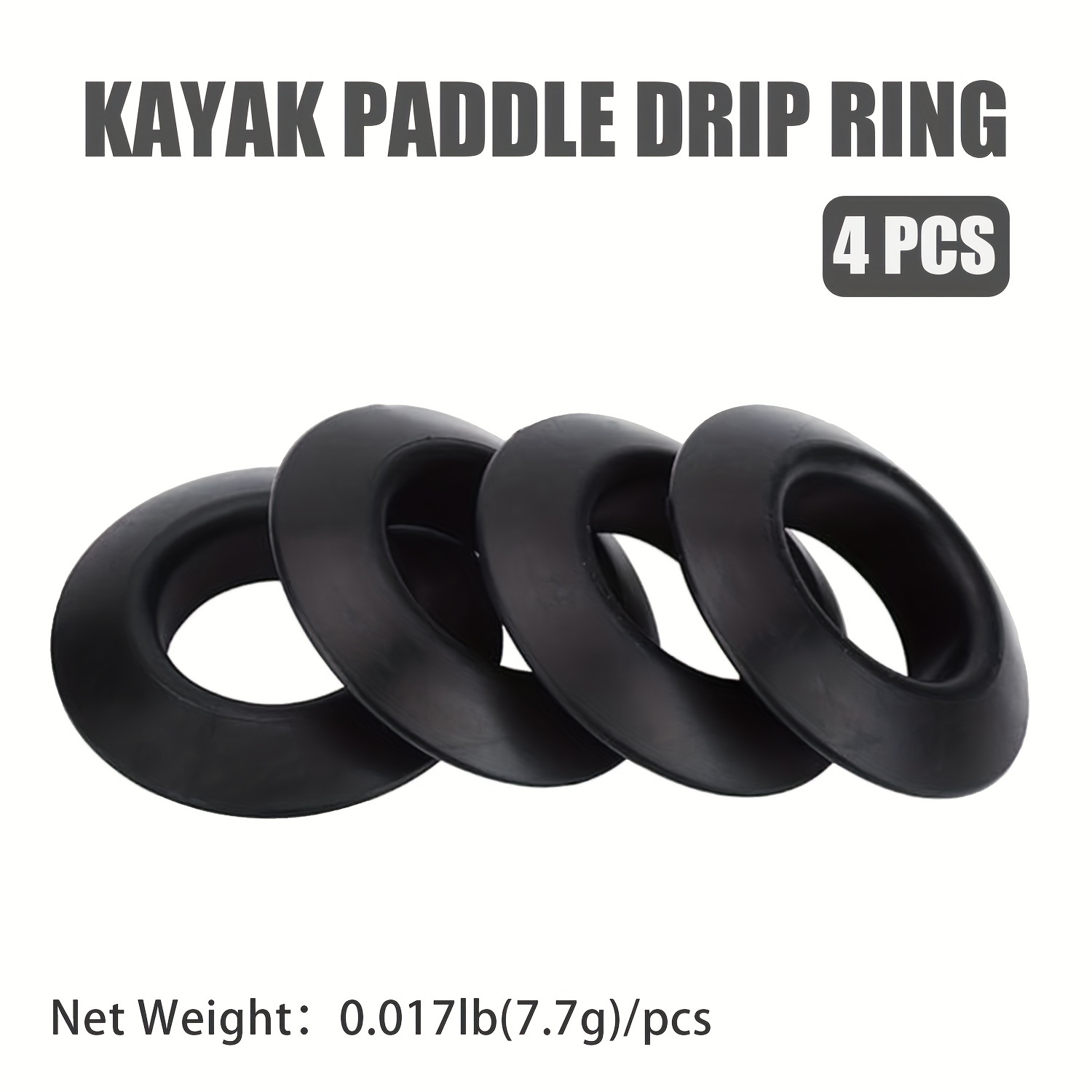 Image of Koetsu Kayak Paddle Drip Rings In Sets Of 2, 4, Or 8, Rubber Kayak Paddle Drip Rings, Universal Kayak Paddle Shafts, Paddle Accessory Replacements