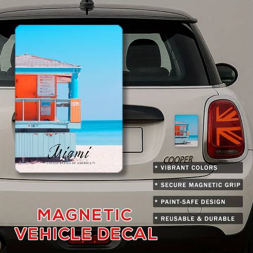 a modern magnet sticker for in miami featuring 2d flat printing its a unique gift for halloween and christmas suitable for fridge magnets bumper stickers