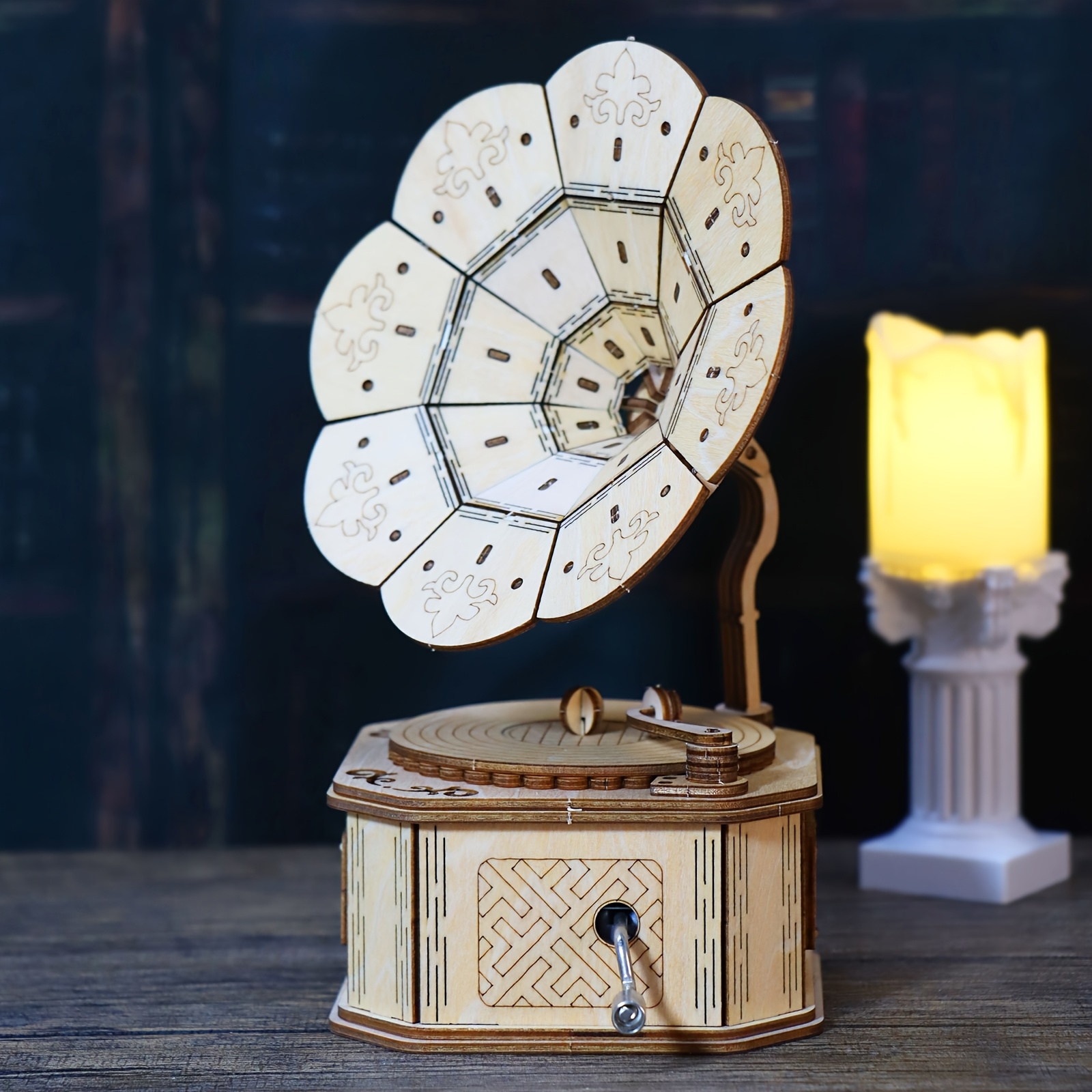 3d Wooden Puzzle Music Box And Christmas Night Light Handmade Assembly Model Kit Diy Crafts Holidays Birthdays Christmas Gifts