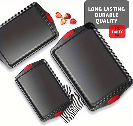 1  set baking sheet carbon steel baking pans set non   sheet grilling trays oven accessories baking tools kitchen gadgets kitchen accessories details 7