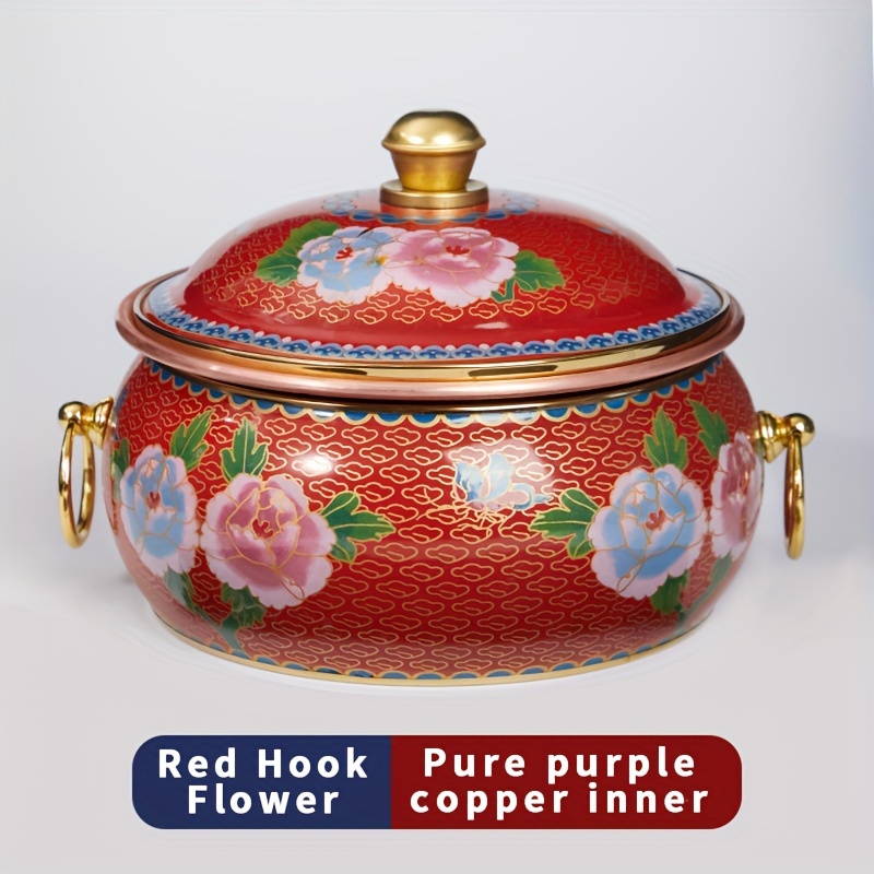 copper traditional enamel   jingtailan single serving hot pot induction compatible enameled pure copper cookware dishwasher safe no power supply needed details 1