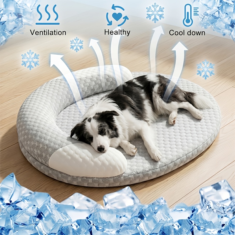 orthopedic cooling dog bed breathable summer pet bed with raised edge soft washable dog bed mat for small medium large dogs cats non slip pet mat for   use