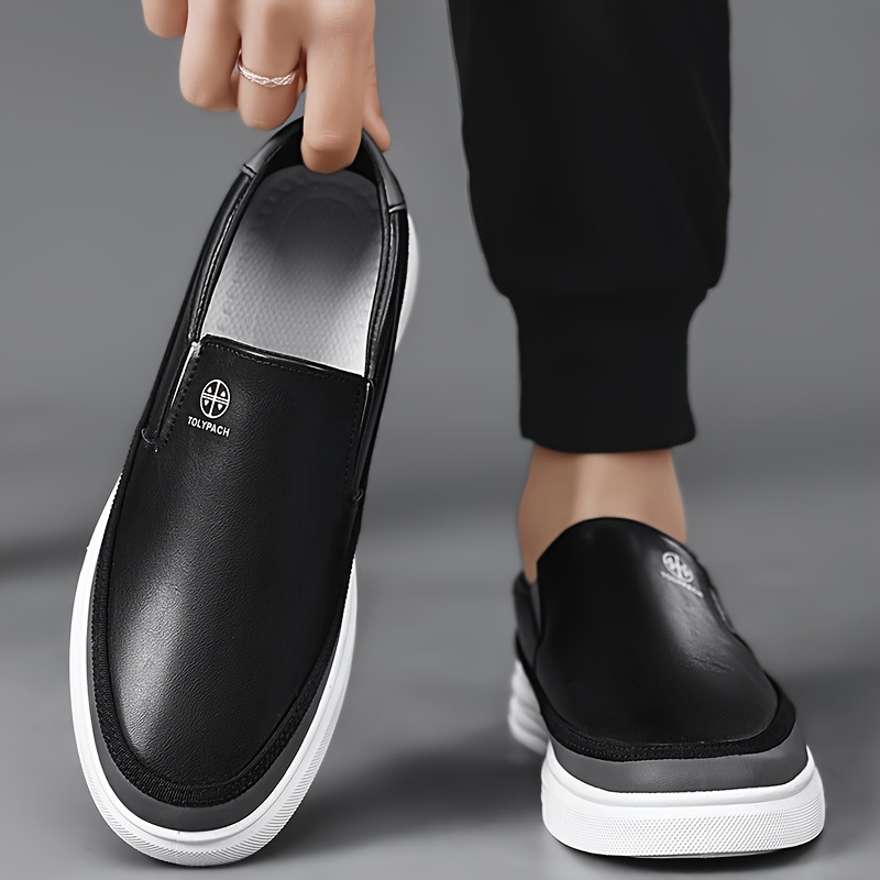 FOWT Black/White Men Stylish Round Toe Slip On Comfortable Comfy Low Heel Loafer Men main image 3