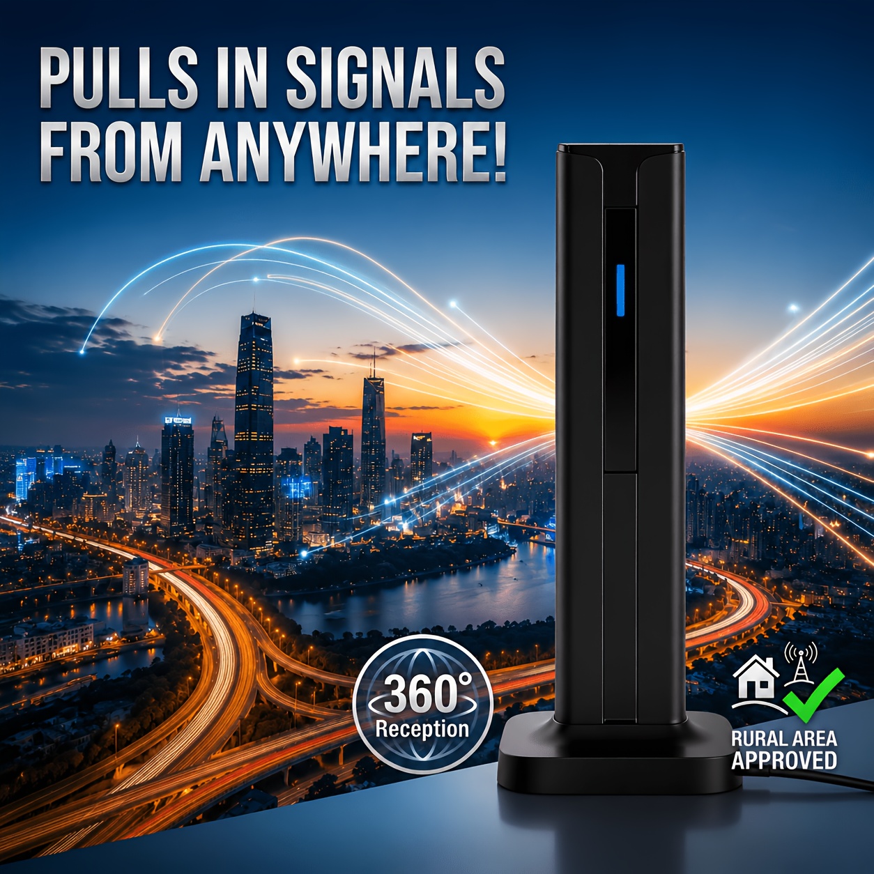 TEMU Antenne TV intelligente améliorée 2026 avec IA, compatible avec les antennes intérieures, les amplificateurs et les amplificateurs de signal,