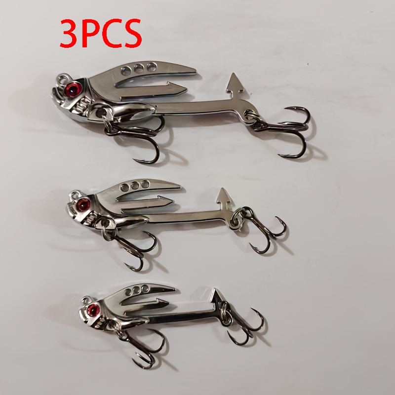 Image of 3pcs Long-distance Casting Soft Bait Vib -one Bait Blood Hook Freshwater Sea Fishing Mouth-shaped Fish Bait