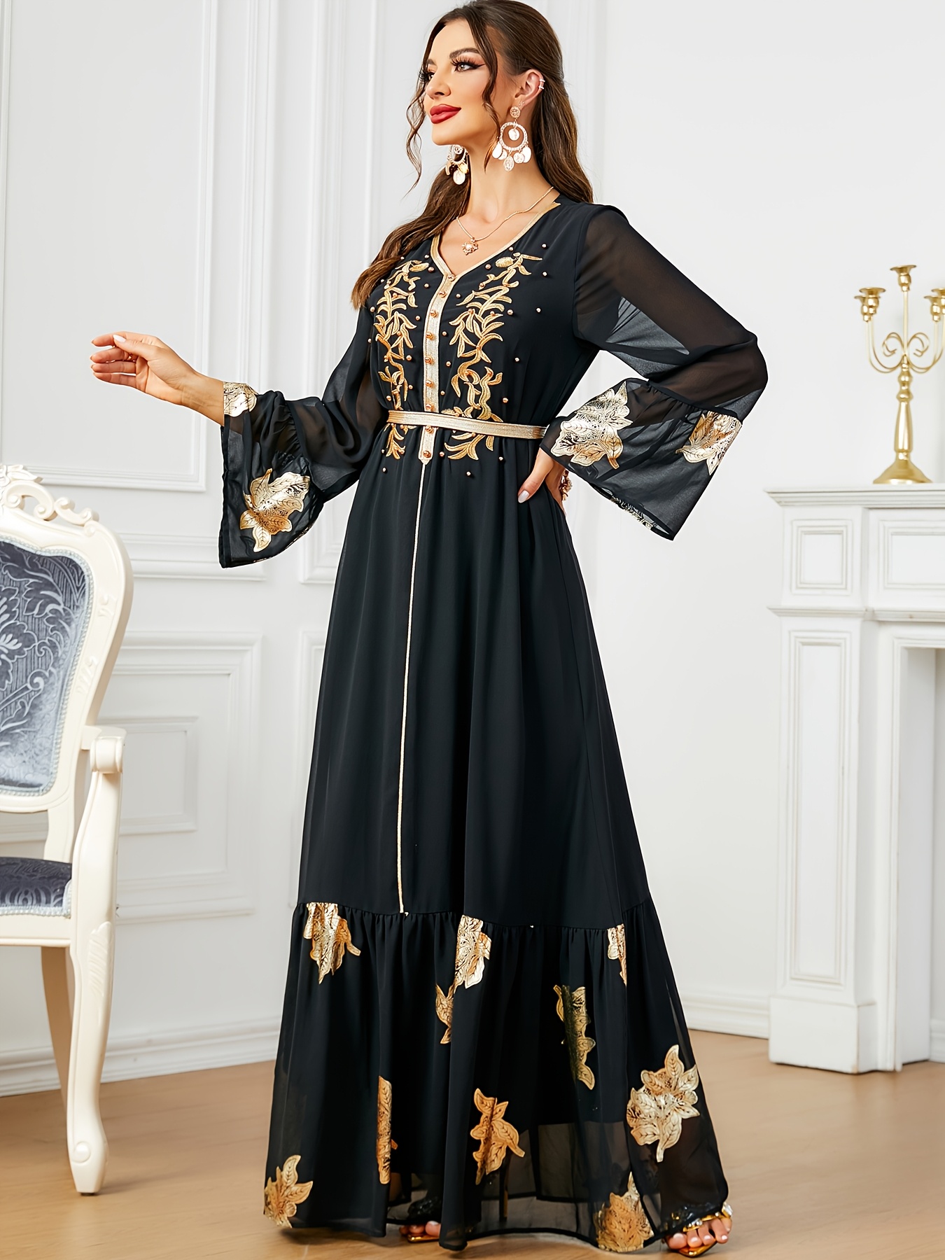 fitted lace wedding dress Istefania Long Sleeve Maxi Dress | Multi | Womens