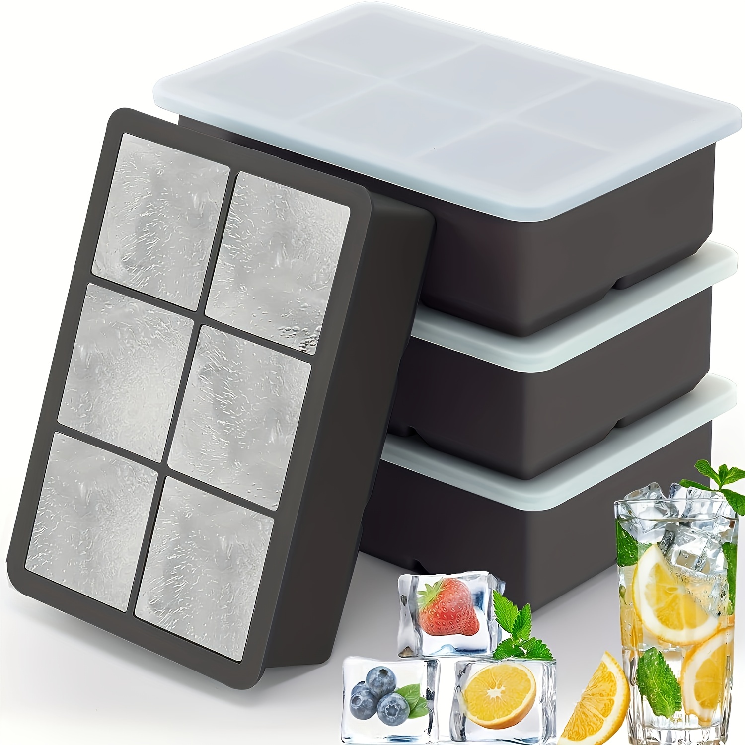 

Silicone Square Freezer Molds For Chilled Drinks, Bpa-free, Reusable Easy-release