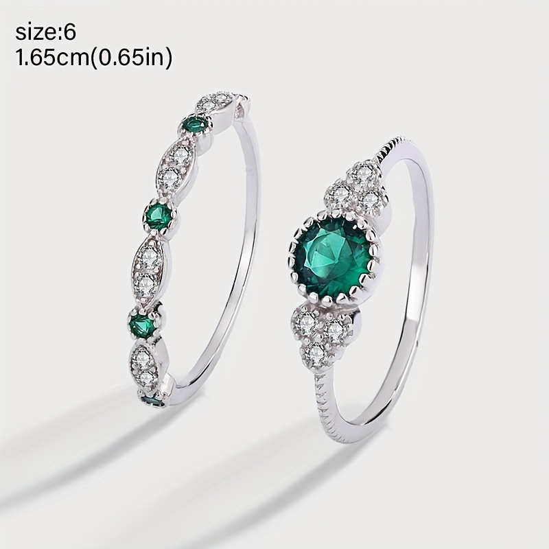 2pc Set of Artificial Crystal Rings — Versatile Gift for Women