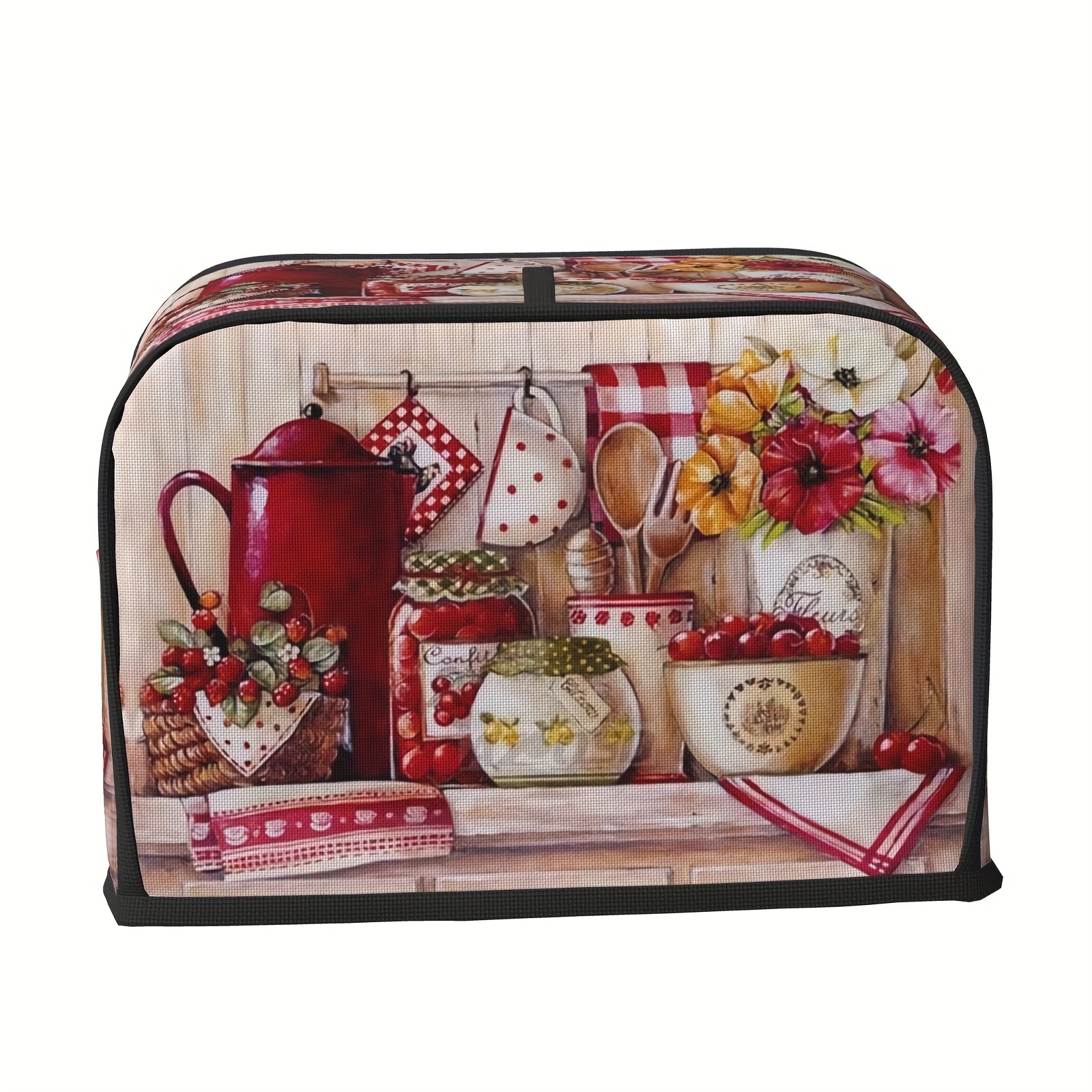 E-shop 1 Stück Süße Küchen-Toasterabdeckung, 2-Scheiben/4-Scheiben Ofenabdeckung, Geräteabdeckung Toaster, Staubschutz Broiler Organizer Tasche,