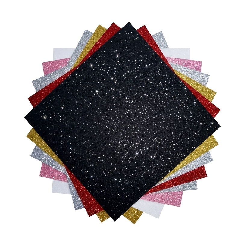 TEMU High-quality Pu Glitter Heat Transfer Film, 10'' X 12'' Sheet 6-color Set, Premium Pu Material, High-temperature Resistant, Washable Hours,