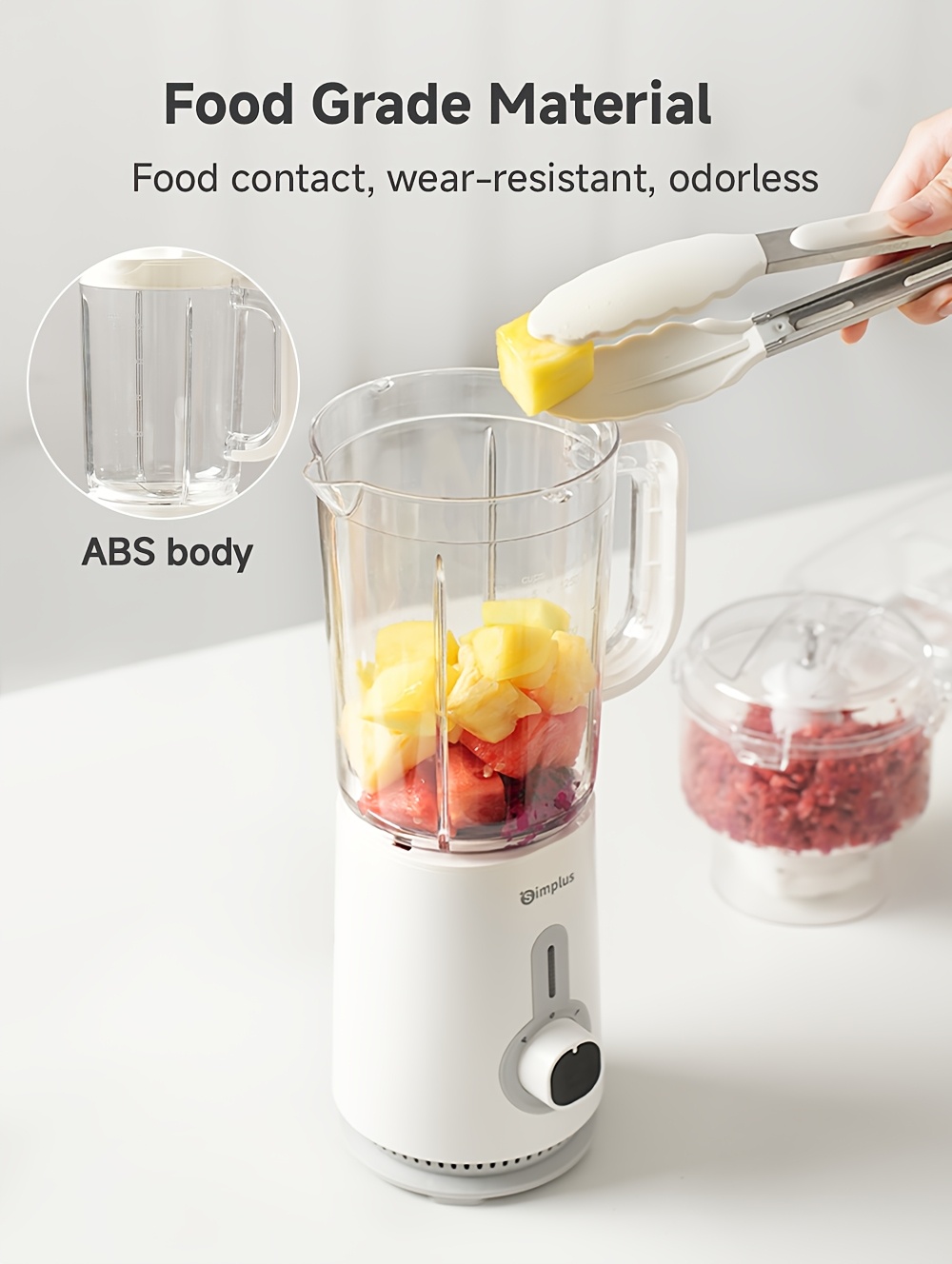 3 cup multi functional blender 380w high power 23000rpm   stainless steel   suitable for juicing grinding and meat     for home kitchen features 300ml dry grinding cup 500ml meat cup 1 Product details 6