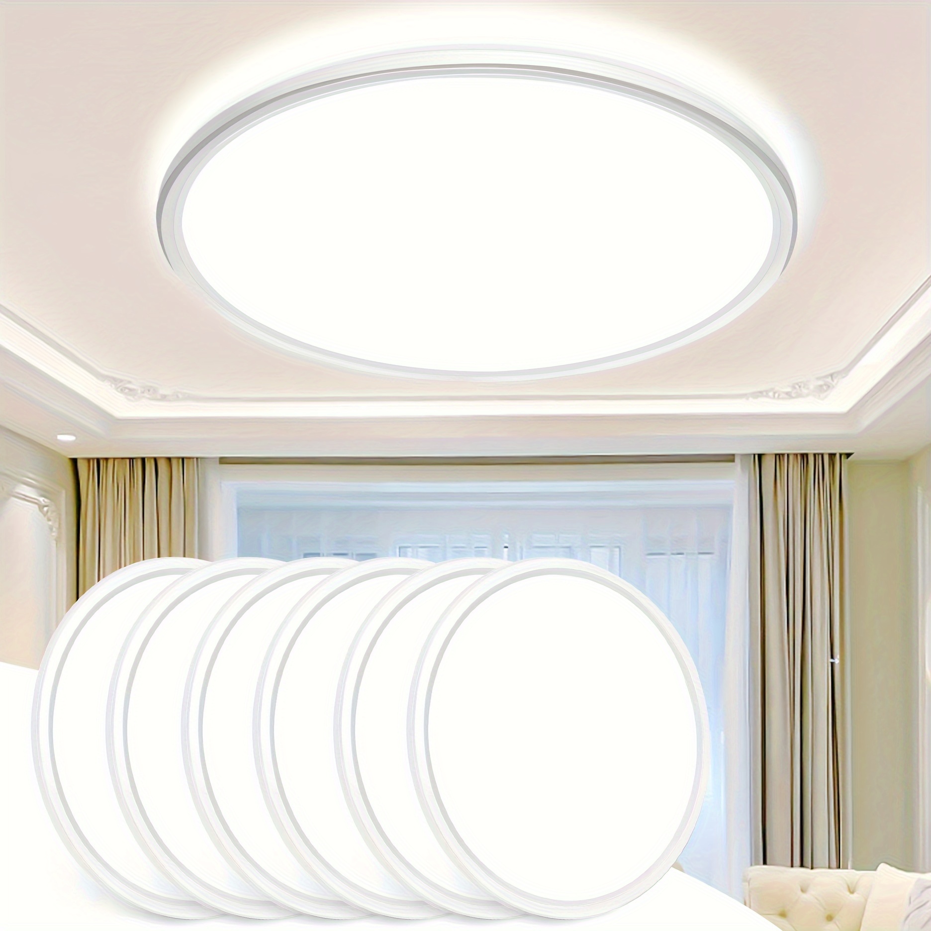 

Pack Of 2 Pack Of 4 Pack Of 6 Pack Of 8 Led Ceiling Lights 28w 3200lm Slim Led Round Ceiling Lights Modern Round Kitchen Lights Ideal For , Basements, , Cct 3000k/4500k/6000k Close To Ceiling