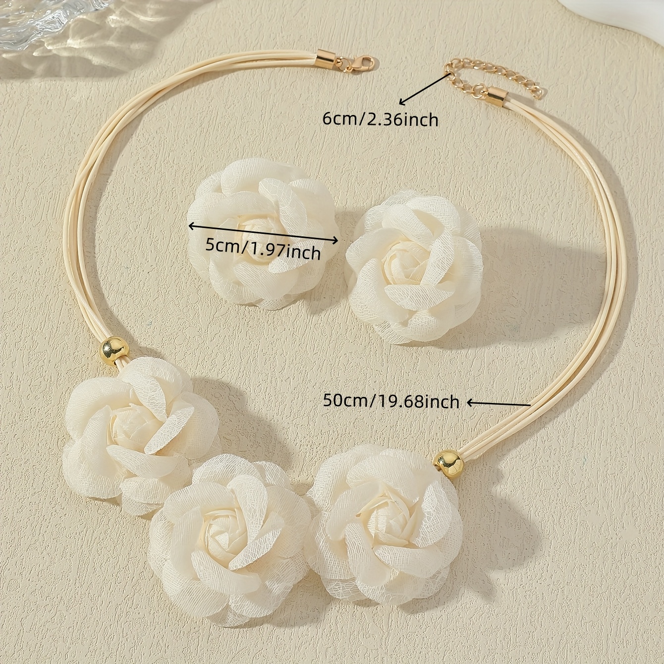 3pc Floral Earrings and Necklace Set
