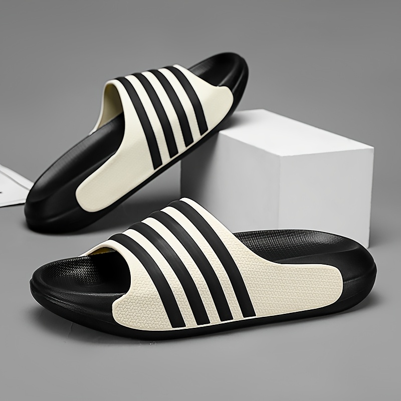 striped slides comfortable eva thick sole non slip durable for indoor outdoor use Product details 0