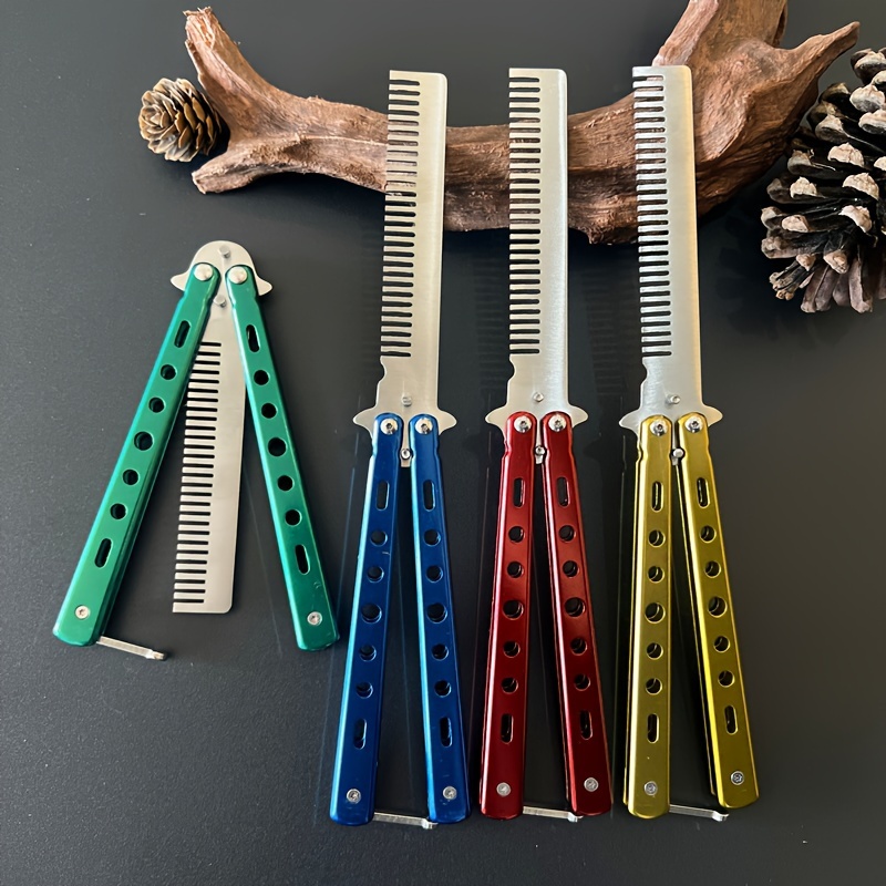 

Stainless Steel Folding Comb Beard Comb To Carry Fine Teeth Design Suitable For All For Beginners In Hand Movement And Outdoor Camping