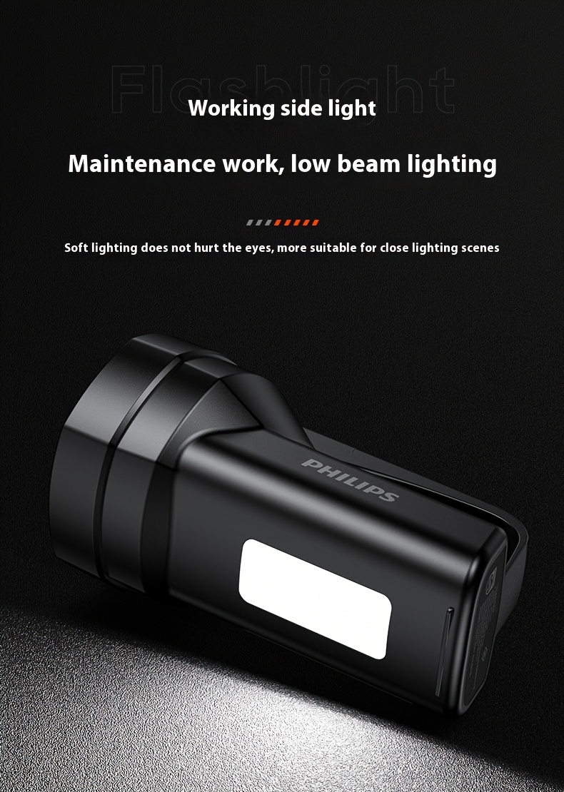 Philips Rechargeable Battery Flashlight, Ultra-Long Life, High Capacity, Portable Spotlight for Outdoor and Emergency Lighting