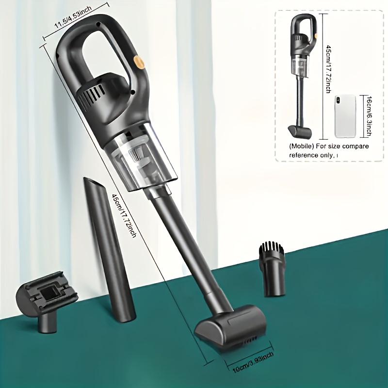 Aspiradora de Mano Inalámbrica con Carga Inalámbrica, Aspiradora Portátil para Coches, con Potente Succión Ciclónica, Adecuada para Vehículos, Oficinas y Hogares, Diseño Multifuncional Lavable, Succión Potente, Perfecta para Navidad, San Valentín - Imagen 5