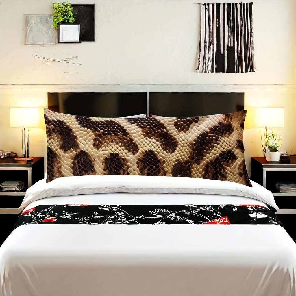 TEMU Long Decorative Throw Pillow Covers With Zipper Closure, Breathable Full-length Bed Pillowcases, Machine Washable, Polyester, Mixed Color, Woven