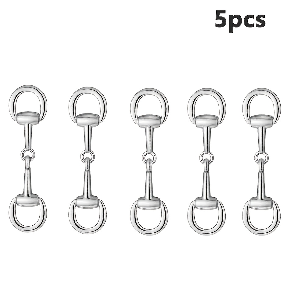 TEMU Lot de 5 boucles décoratives en métal pour mocassins à , accessoires de quincaillerie pour sacs et bagages, boucles de de cheval, attaches pour