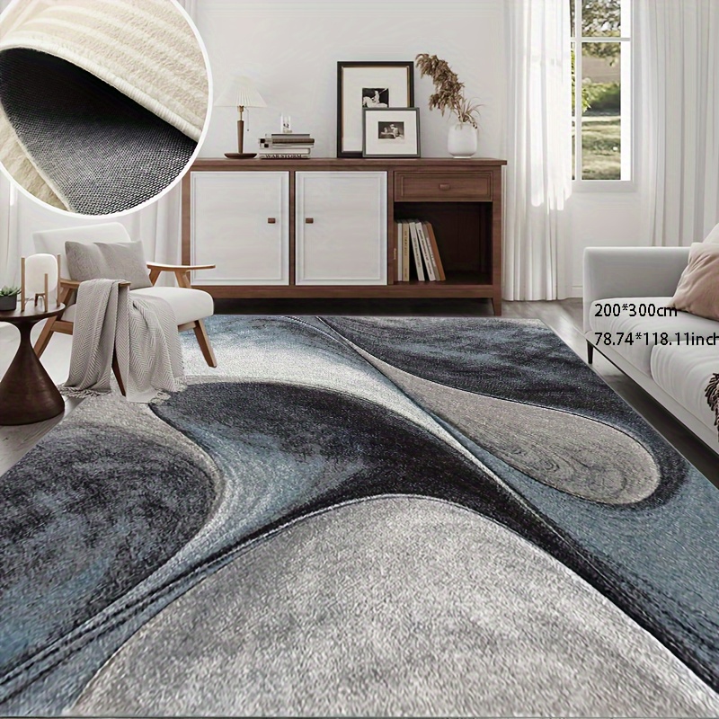 

Living Room Bedroom Area Rug Modern Abstract Black, White And Gray Rendering Gradient Pattern, Non-slip Soft Washable; Farmhouse, Commercial, Hotel, Home, Outdoor Carpet For Hotel