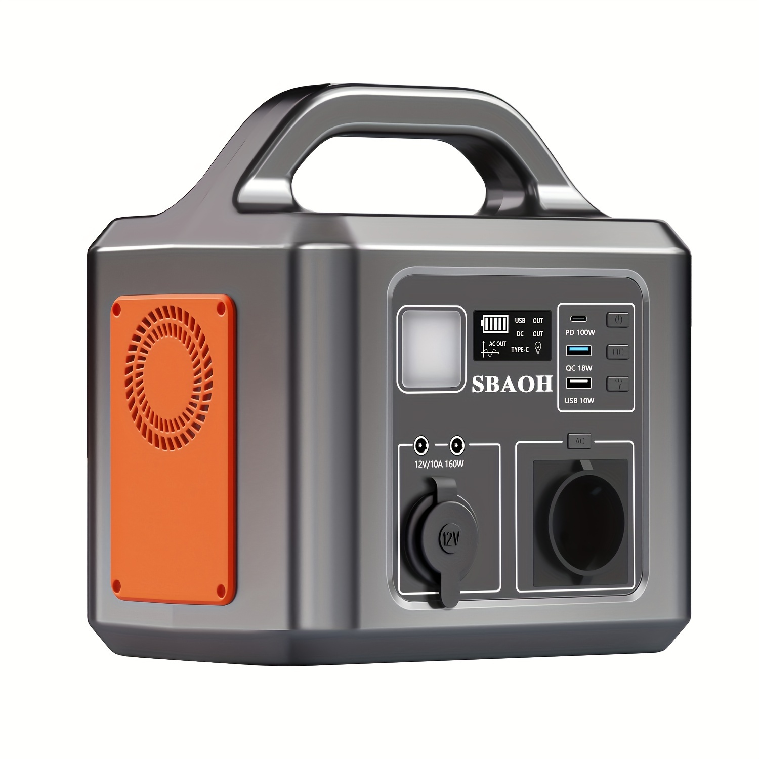Portable Power Station Total Power 600w, Sbaoh 538.7wh Solar Power Station Battery With Ac/car Usb Output, Power Station, Suitable For Travel, Camping, Emergency