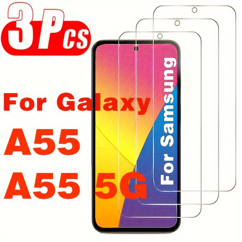 

3 Pieces Tempered Glass Screen Protector For Samsung Galaxy A55 A55 5g - Light Surface